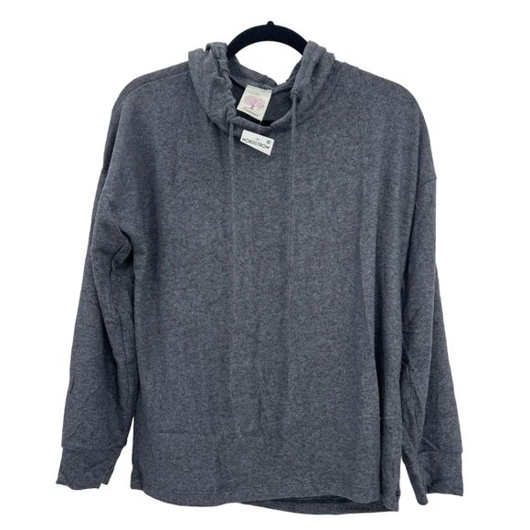 FREELOADER Nordstrom Brushed Hacci Long Sleeve Hoodie in Charcoal size S NWOT - Picture 2 of 8